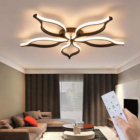 GBLY Plafone LED 80CM 75W Nero Dimmerabile 3000-6500K Con Telecomando Modalità Notte Per Camera Sala da Pranzo Soggiorno (1/5)