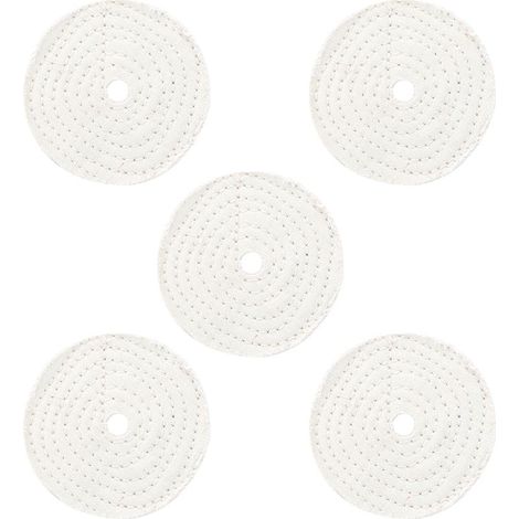 5 pièces roue de polissage de tissu coton blanc métal bijoux miroir outil abrasif de polissage 4in (1/5)