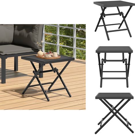 Gartentisch Klappbar Anthrazit 38x38x38 cm Stahlgitter - Gartentisch - Klapptisch - Balkontisch - Terrassenmöbel - Esstisch (1/5)