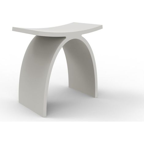 Tabouret de salle de bains hémisphérique blanc mat – Dimensions 42,5x23x42 cm – Surface solide pour espaces modernes – 9,5 kg (1/3)