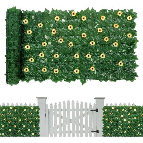 Écran Brise-Vue De Clôture Décor de Jardin de Verdure Synthétique 1,01 x 2,99 m Écran Haie Fausse Grimpante Pour Intérieur Extérieur Patio Porche Maison (1/5)