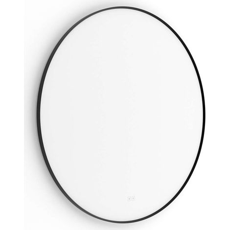 Nimco - Miroir avec éclairage LED, diamètre 100 cm, deux capteurs tactiles, noir ZPC 61004RVX-90 (1/5)