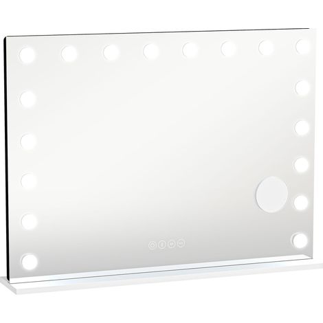 LED-Schminkspiegel mit Bluetooth, RGB-Beleuchtung und 10-facher Vergrößerung