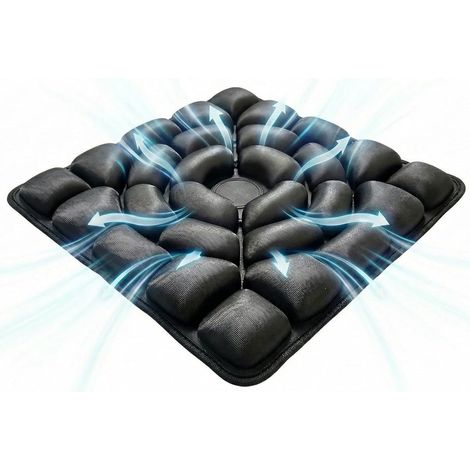 Cojín ergonómico, transpirable y antideslizante para asientos de avión, apto para uso en interiores y exteriores, sillas de ruedas y camping. (1/4)