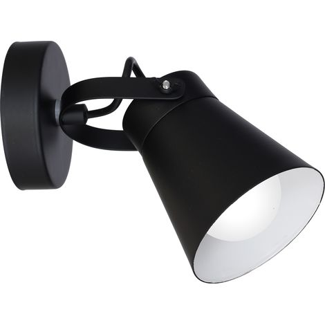 Spot mural/plafonnier noir orientable 1xE27 15W Amos Luminex