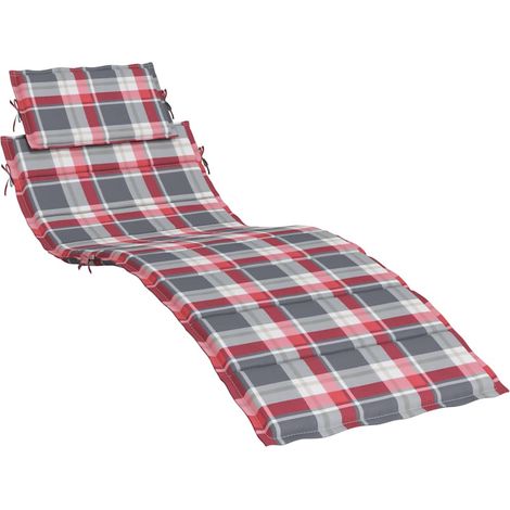 Maison Exclusive - Sonnenliegen-Auflage Rot Karomuster 186x58x4 c