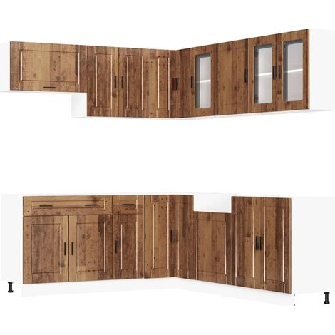 Maison Exclusive - Set Mobili da Cucina 11 pz Porto Legno Antico in Truciolato