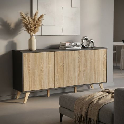 Madia Moderna con tre ante in Legno Composito cm 150x39 5x75 - WILLO (1/5)