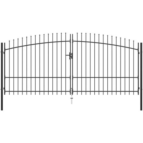 Cancello per recinzione a doppia porta Woerden con punta a lancia 400x224,5 cm vidaXL (1/5)