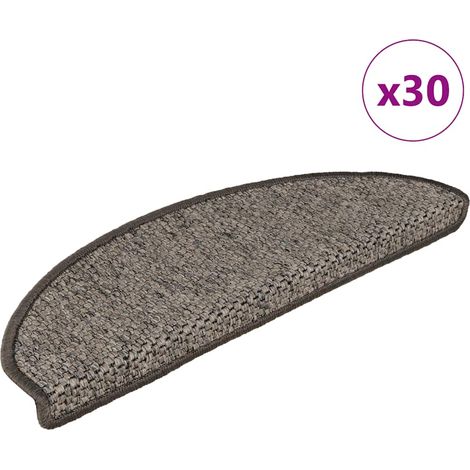 Alfombra autoadhesiva escalera sisal 30 uds marrón beige vidaXL