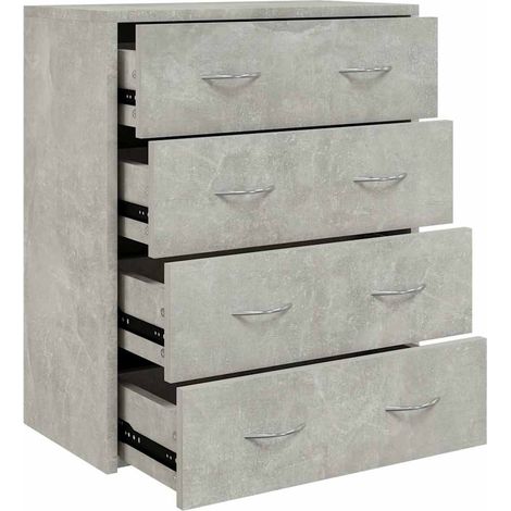 Maison Exclusive - Aparador con 4 cajones gris hormigón 60x30,5x7 (1/5)