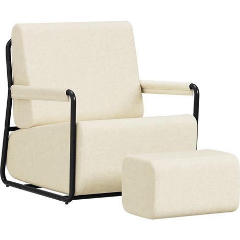 SoBuy Fauteuil Velours Confortable Design Fauteuil Salon Industriel avec Structure Métallique 59×74×78 cm Capacité de charge 143 kg FST99-MI (1/5)