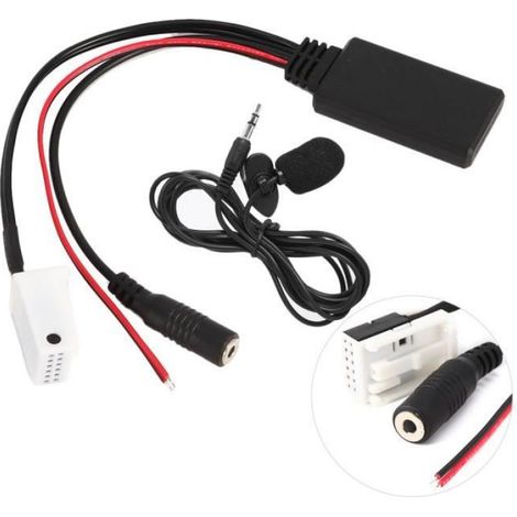 1 Adaptateur Audio Bluetooth, Connecteur 12 broches, Kit Microphone, ABS Noir, pour Mercedes Classe A B C CLK GL R S SL (1/4)