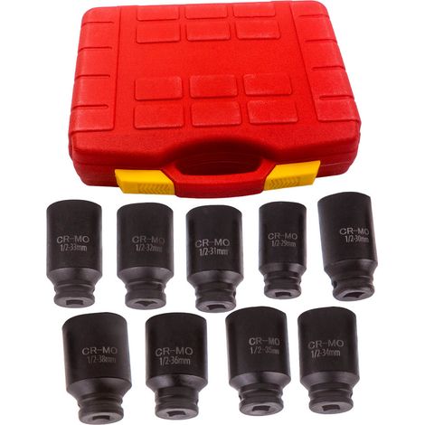 Kraft-Einsatz Schlagschrauber Nuss Schlagnuss Sechskant Stecknuss 29 bis 38 mm (1/5)