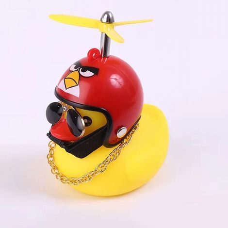 Jouet canard jaune en Silicone avec casque à hélice, ornement intérieur de voiture, accessoires de décoration de tableau de bord, ruban adhésif Double face de type 2