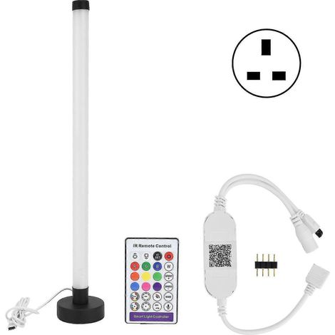 Lampadaire avec application Wi-Fi, RGBW, 16 millions de couleurs, style moderne, 24 touches, lampe d'angle verticale pour chambre ou salon, prise UK 100-240 V ( ) (1/4)