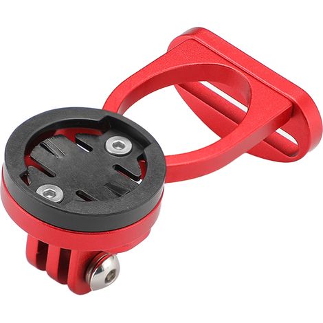 Support d'extension pour chronomètre, en alliage d'aluminium, pour compteur de vélo, avec base de fixation pour lampe (rouge). (1/5)