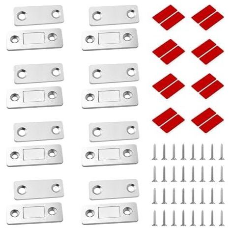 8 Pièces Aimant Porte Placard, Autocollant Porte, Tiroir Armoire, Capuchons Magnétiques Autocollants pour Meubles, Loquet Magnétique Puissant Tiroirs, Fenêtre - (1/5)