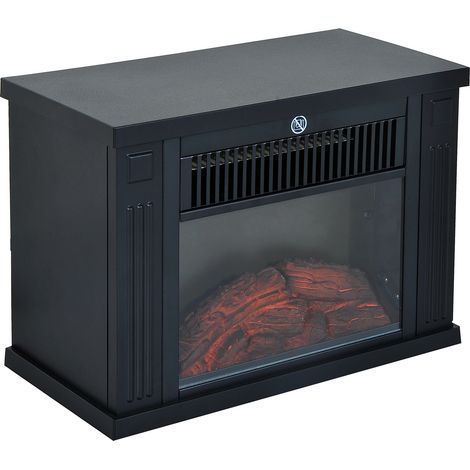 HOMCOM Camino Elettrico da Terra con Effetto Fiamma 600W/1200W Vetro e Plastica (1/5)