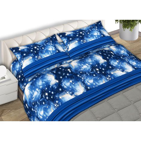 Completo Lenzuola Letto 100% Cotone Made Italy Disegno Universe CN, misuraSingolocoloreUniverse (1/5)