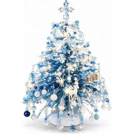 DIY Perlenbaum Set Weihnachten für Erwachsene Tischdeko Style B – perfekt für Kaminsims, Regal und Eingang (1/5)
