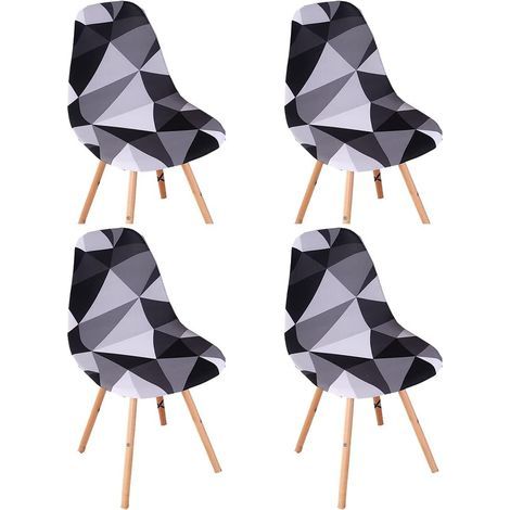 Housse de Chaise Scandinaves Lot de 4, Extensible Housse de Chaise de Salle à Manger, Universelle Couverture de Chaise sans Accoudoirs pour Décoration de Salon Cuisine Maison-Couleurs différentes (1/5)