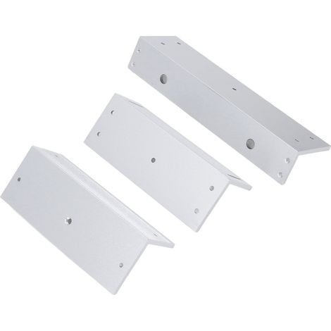 Support Z et L en alliage d'aluminium pour porte simple entrante, force de maintien 500 kg 1200 lbs, pour serrure électromagnétique, kit 3 supports vis rondelles (1/5)