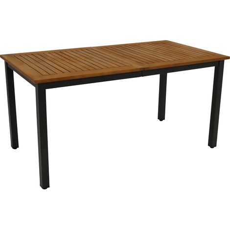 RAGUSA: Gartentisch 150x80cm rechteckig, Gestell Stahl, Platte Akazie geölt, FSC-zertifiziert (1/5)