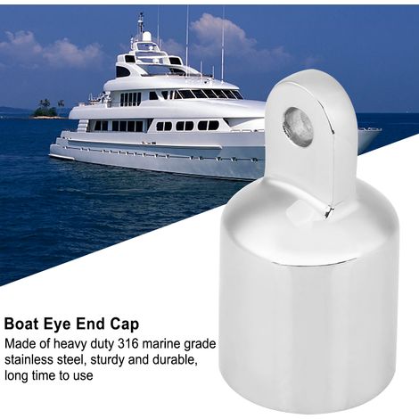 2 Pcs Capuchons Extrémité à Œil Inox Marin pour Bateau Toit Bimini - Ferrures (1/5)