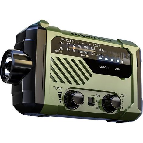 Radio de emergencia,Radios de emergencia,Radio de emergencia portátil,Grúa de mano solar,equipo militar de supervivencia de alta tecnología (1/2)