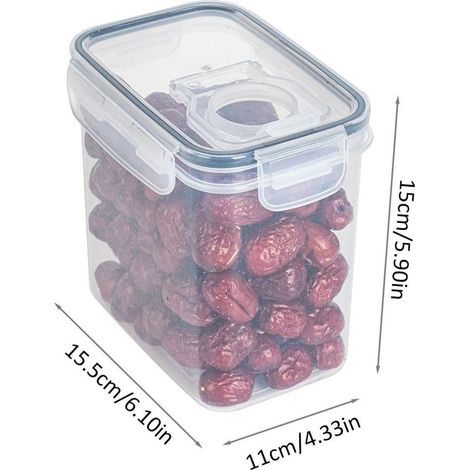 Contenitore da cucina ermetico da 1,4 litri con coperchio, ideale per conservare e organizzare cereali, pasta e farina. (1/4)