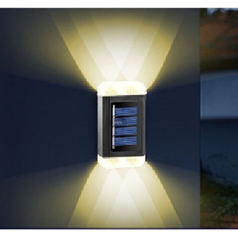 Lampe Solaire Murale - 4 LED - Étanche IP44 - Éclairage Automatique Jour/Nuit - Pour Cour, Escalier, Terrasse - 1 Pièce