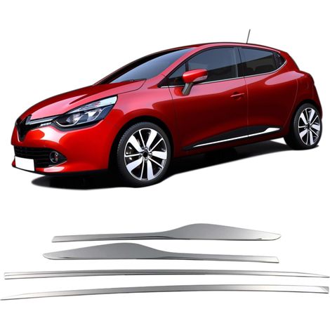 Modanature laterali delle portiere in acciaio inox cromato Renault Clio 4 HB 2012- (1/5)