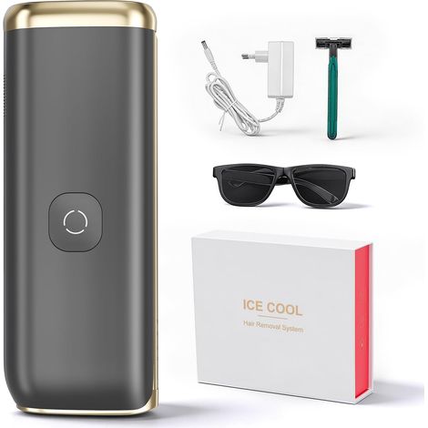 Epilateur electrique, 5 niveaux d'énergie, 4 modes Automatique/Manuel, épilation laser, Impulsions lumineuses pour hommes et femmes, idéal pour le visage et le corps