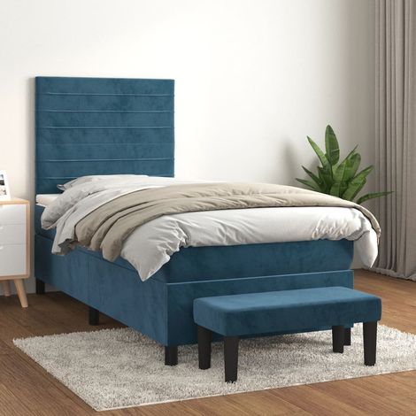 Boxspringbett mit Matratze Dunkelblau 90x190 cm Samt vidaXL (1/5)
