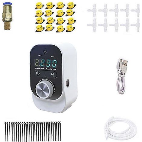 Wiederaufladbarer USB-Sprinkler für die automatische Pflanzenbewässerung, programmierbares Tropfbewässerungsset mit Zeitschaltuhr, 4-Wege-Bewässerungsgerät.