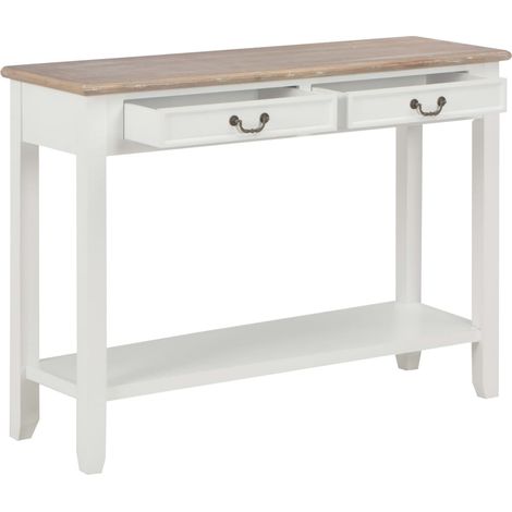 Maison Exclusive - Tavolo Consolle Bianco 110x35x80 cm in Legno