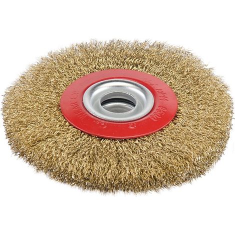 Brosse circulaire metallique a fils d'acier laitonnes de 125 mm tous tourets