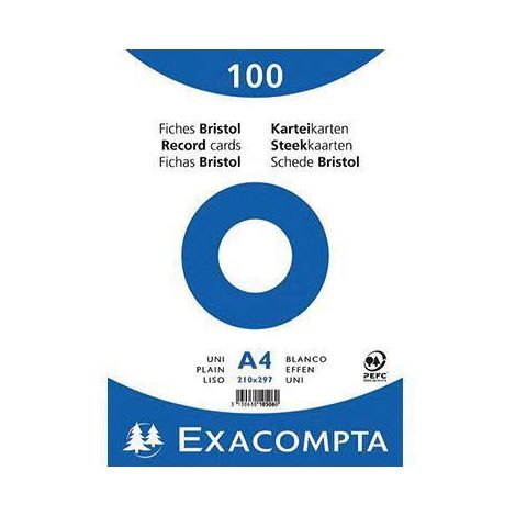 Exacompta Karteikarte 10506E DIN A4 blanko weiß 100 St./Pack. (1/3)