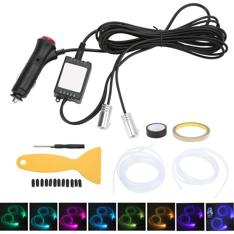 Kit de bande lumineuse LED pour intérieur de voiture, Tube néon RGB multicolore, contrôle par application, DC 12V, remplacement pour Tesla modèle 3 Y 2021 + (1/5)
