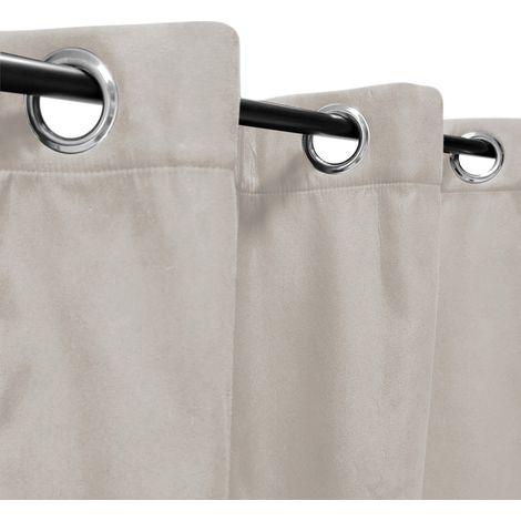 Rideau occultant suédine thermique 140x240cm – Doublé polaire isolant – 8 œillets ronds – Beige pour économies d'énergie (1/5)