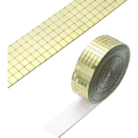 3600 Pcs 5x5mm Miroirs Autocollants Carreaux Mosaique Ton Or Mini Carreaux Mosaique Verre Disco Autocollants, pour DIY Decoration Fete Disco Ball (1/5)