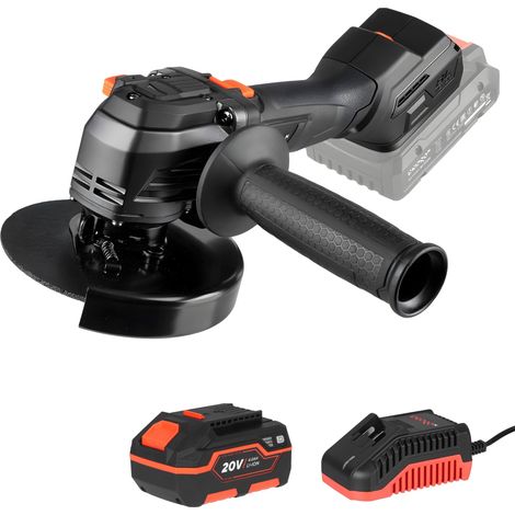 Dnipro-M Amoladora Angular DGA-204SBC 20V Brushless, Disco 125 mm, 6 Velocidades 4000-9200 RPM, Corte, Desbaste y Pulido, Batería 4Ah y Cargador (1/5)