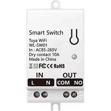 Module De Contact Sec - Wifi 2,4 Ghz - 10 A - 85-265 V Ca - Pour Automatisation Domestique - 1 Pièce (1/5)