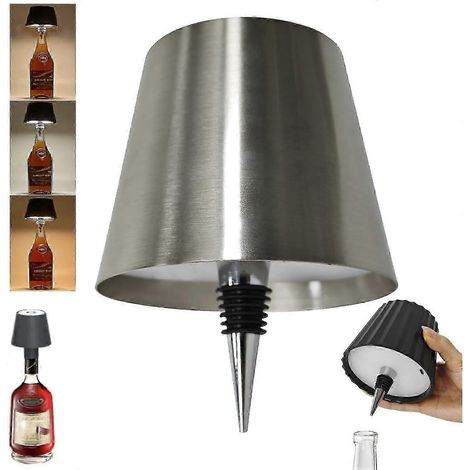 Lampe sans fil pour bouteille, 3 couleurs rechargeables, idéale pour les bars et restaurants. (1/5)