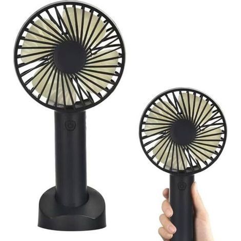 Ventilateur USB, Mini Fan USB Silencieux avec Base, Portable Ventilateur à Main RechargeableD'utilisation de Table pour Bureau (1/5)
