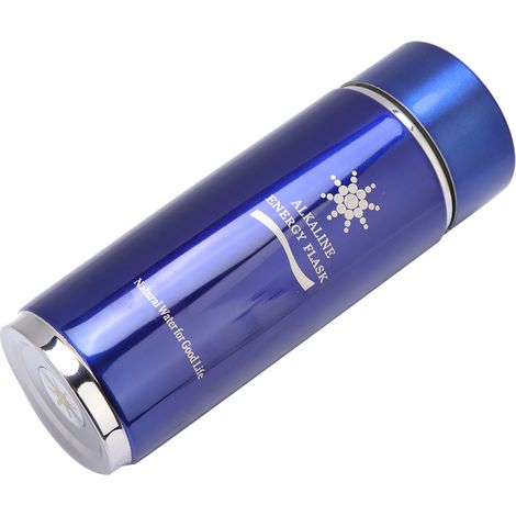 Bouteille isotherme en acier inoxydable bleue, gourde portable à ioniseur nano, équilibre bio-énergie, tasse filtrante alcaline 500ml (1/5)