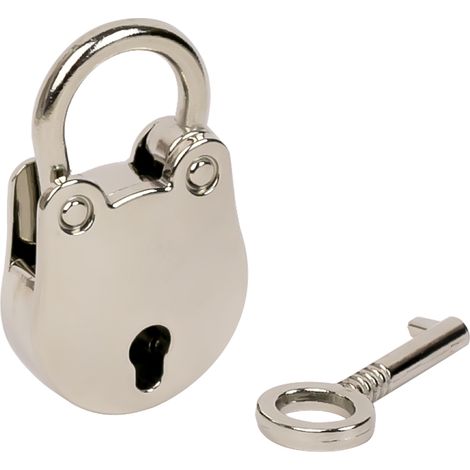 HMF 6490 Mini Deko Vorhängeschloss mit Schlüssel, Silber (1/5)