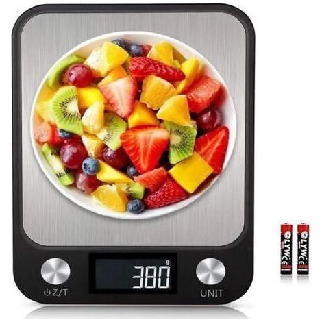Balance de Cuisine Électronique Précision 15kg/1g - Écran LED Rétroéclairé - 7 Unités - Balance Alimentaire, Cuisine, Pâtisserie