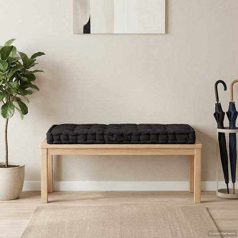 Palettenkissen Baumwolle 120×80×10 cm Schwarz (1/5)